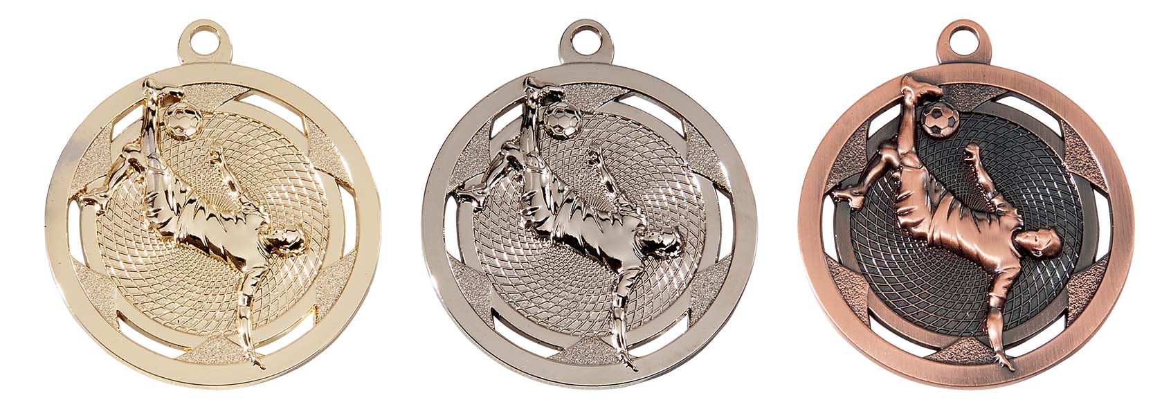 Voetbal Heer Medaille M212 goud-zilver-brons Ø 50 mm compleet